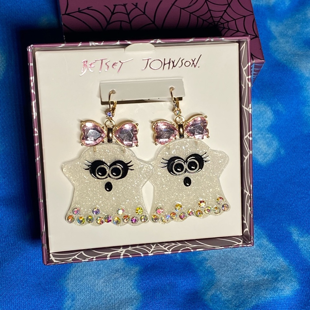 Betsey Johnson Halloween girl ghost earrings - Picture 2 of 7